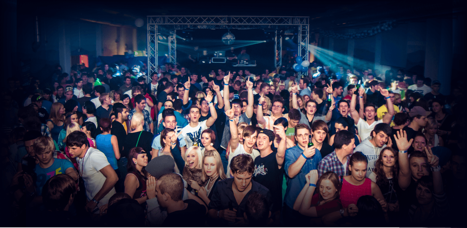 Crowd of dancing people